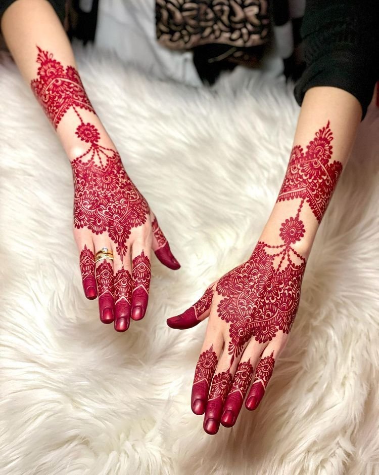 indian mehndi design back hand arabic
