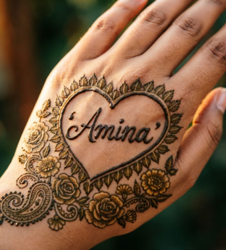 Heart Shaped Mehndi Patterns