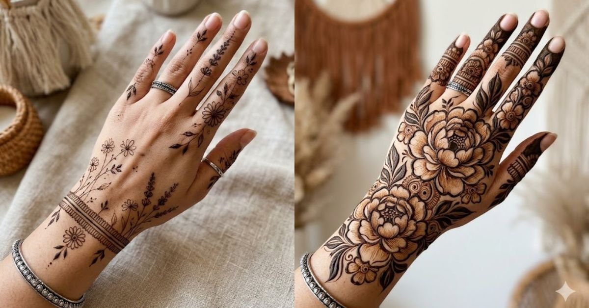 Floral Mehndi design Guide From Minimalist Wildflowers To 3d Peonies