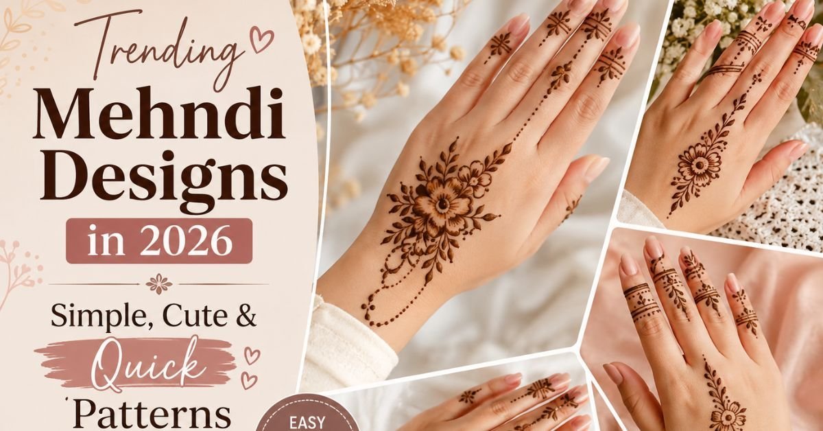 Trending Mehndi Patterns for Girls Cute, Simple, and Elegant Looks 